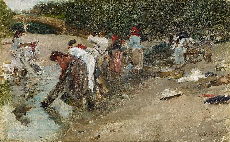 Francisco Pradilla Ortiz Galician Washerwomen oil painting image